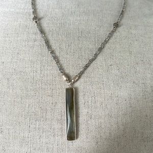 NWOT Labradorite and sterling silver beaded necklace